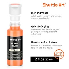 Shuttle Art 25 Colors Outdoor Acrylic Paint 2 Fl Oz (Pack of 25), 25
