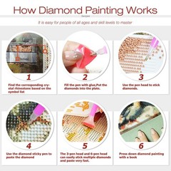 Sanjee Flowers Diamond Art Painting Kits for Adults Medium, Multicolored