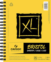 XL Series Bristol Paper, Smooth, Wirebound Pad, 7×10 inches, 25 Sheets (100lb/26