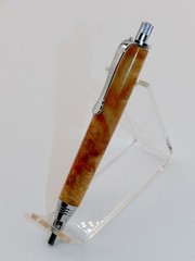 Chrome finish 3mm Sketch Pencil. Hand made with Box Elder Burl. #142