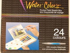Sakura Koi 24 Fine Water Colors Pocket Field Sketch Box w/ Waterbrush XNCW-24N