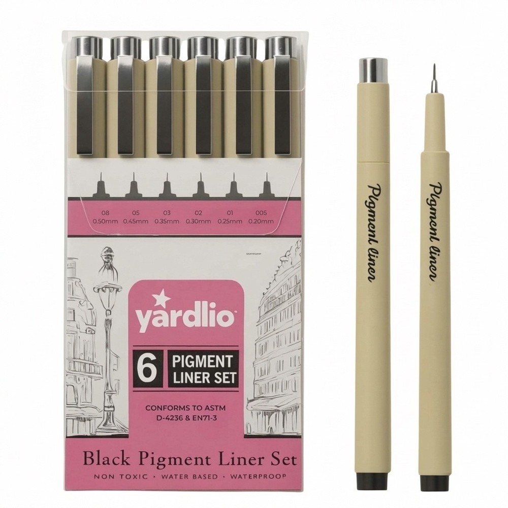 Yardlio Fineliner Pens Set of 6 Journaling Drawing Writing Pens Bulk (Lot of 20)