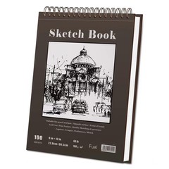 Fuxi 9″ x 12″ Sketch Book, Top Spiral Bound x (Pack of 1), Brown