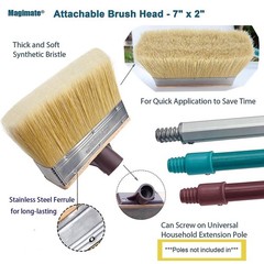 Deck Brush Stain Applicator by Magimate – Thick Soft Large Paint Brush Head w…