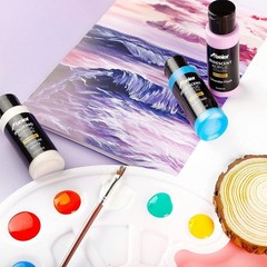 ABEIER Iridescent Acrylic Paint, Set of 18 2 Fl Oz (Pack 18), Multicolor
