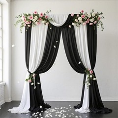 Chiffon Fabric Black Sheer 10 Yards 60 Wide Wedding Arch Draping MLMW Halloween