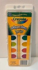 Vtg 2002 NIP Crayola Watercolor Washable Paints 16 Count + 1 Natural Hair Brush