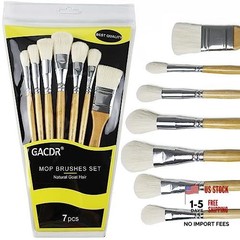 Gilding Brush Set, 7 Pieces Versatile Goat Hair Blending Mop Brushes for