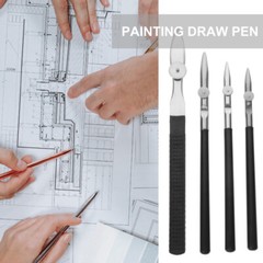 4PCS Straight Line Pen Set Iron Calligraphy Fine Ruling Ink Airbrush Makeup Pens