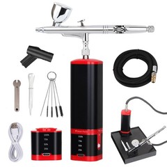 Color Peak Cordless Airbrush Kit Air Brush Holder Replaceable 2Pcs Batteries