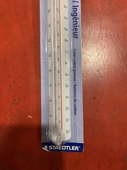 Staedtler Triangular Scale Engineer Plastic Color-Coded 12″ WE 98718-34BK Mats