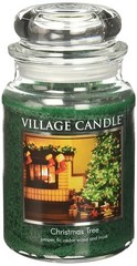 Village Candle Christmas Tree Large Glass Apothecary Jar (26 oz), Green