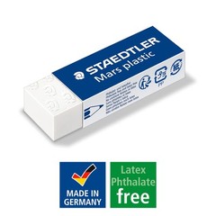 STAEDTLER Mars Plastic, Premium Quality Vinyl Eraser, White, Latex-free,