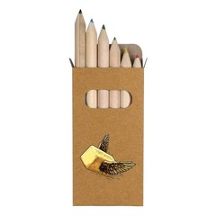 6 x ‘Flying Butter’ Short 85mm Pencils / Coloured Pencil Set (PE00087480)