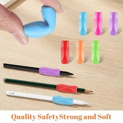 12PCS 3 Concaves Silicone Grippers for Pencil Pen, Ergonomic Comfort Style2