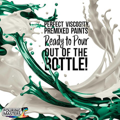 Deep Ocean Teal Acrylic Ready to Pour Pouring Paint – Premium 32-Ounce Pre-Mixed