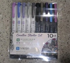 Zebra Pen Creative Starter Set, Purple/Gray, 10pk – 5 Mildliner & 5 Sarasa Pens