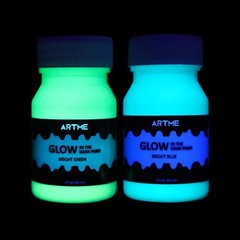 Glow In The Dark Paint Glow Paint Set Of Green And Blue Colors 60ml/2oz Each A