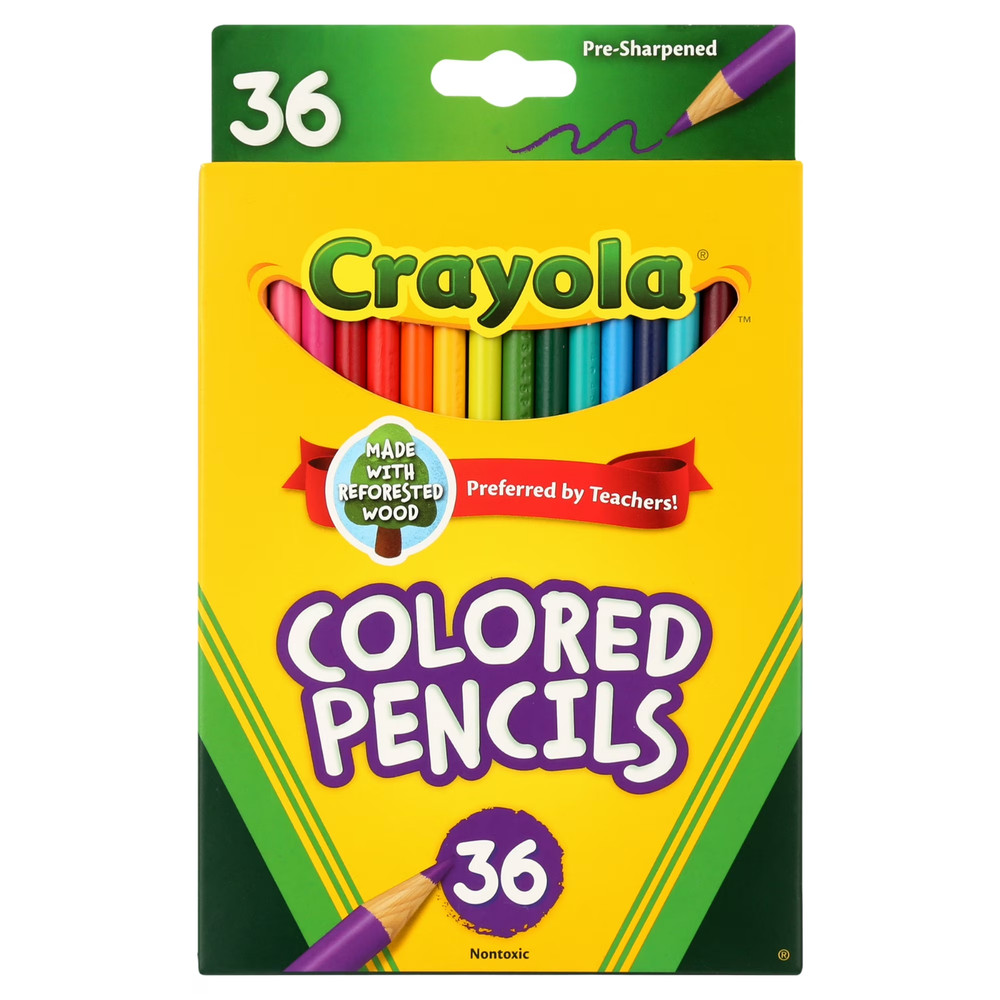 Crayola Colored Pencil Set 36 Ct Assorted Colors School Art Supplies