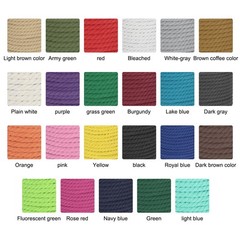Cotton Rope 3 Strand Twisted Braided Rope Bleach 8mm Dia