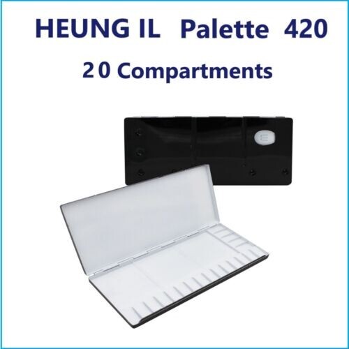 HEUNG IL Aluminum Watercolor Paint Palette 20 Well No. 420 Metal / 303 x 137 mm