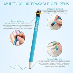 Erasable Gel Pens 0.7mm Medium Point Smooth Writing 12 Assorted A-12 colors