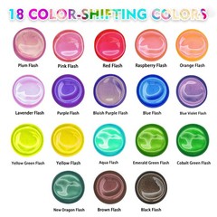 ABEIER Iridescent Acrylic Paint, Set of 2 Fl Oz (Pack 18), 2oz x 18 Colors