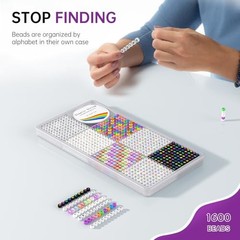 1600 Pcs Letter Beads Kit, 6 Styles of Colorful Alphabet Beads for 1600 pcs