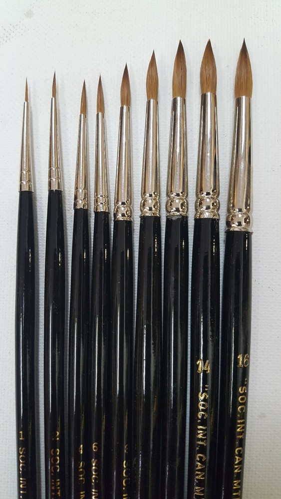 Pure Red Sable Artist Round Oil Paint Brushes Long Handle— 7 sizes available