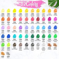 Acrylic Paint Set Caliart 52 Vivid Colors 0.74 Oz Craft Paints NEW SEALED MIP