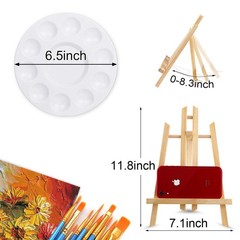240 Pcs Professional Painting Set With 20 Pcs Wood Easels20 Packs Of 200 Brushes