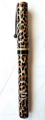 SHEAFFER LUXURY LEOPARD PRINT ORANGE MOCHA BLACK BALLPOINT INK PEN VINTAGE