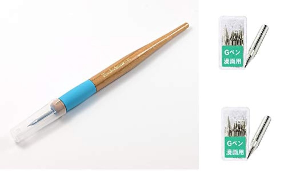 Tachikawa Comic Pen Nib Holder(T-40) + Zebra G Model 3 Piece Set, Black