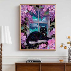 LumiCraft 5D Cat Diamond Art Kits for Adults, Black Inches, DPK-ZH036