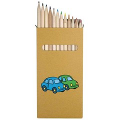 12 x ‘Cars Vehicles’ Long 178mm Coloured Pencils / Pencil Set (PE00079215)