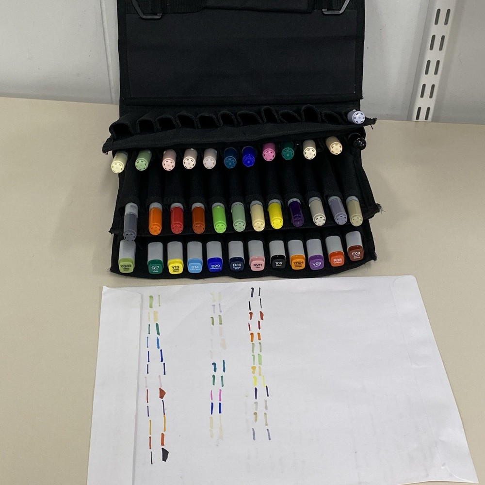 Copic Classic & Ciao Alcohol Markers Lot of 37 Dual Tip Assorted Colors Art Pen