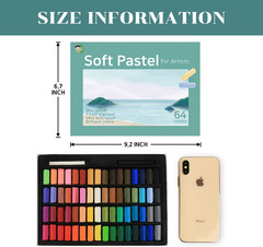 Soft Chalk Pastels, 64 Colors with Additional 2Pcs, Non Toxic Art Supplies, Draw