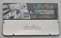 Brevillier’s Cretacolor AquaGraph Colors Pocket Set Graphite Aquarelle 6 Count
