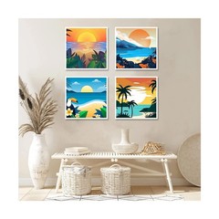 AOSGEDY 4 Pack Paint by Numbers for Adults and Kids Beginner，Landsc… Fa