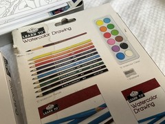 Art Lot, Watercolor Charcoal Cards Colored And Drawing Pencils