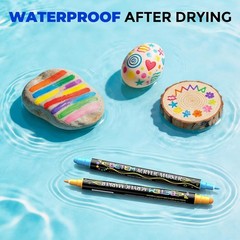 60 Colors Dual Tip Acrylic Paint Markers, Fabric Decorating Kits Water-Based…