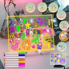 7-Color LED Drawing Board for Kids 11.8″x7.9″ Acrylic Dry Erase Memo Whiteboard