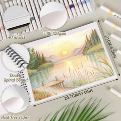 A4 Marker Paper Pad 40 Sheets, 8.3×11.7 Inch (1 pack), biack