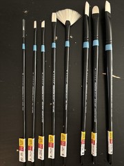 LOT OF 8 – Princeton Aspen Long Handle Oil Acrylic Synthetic Paint Brushes C55