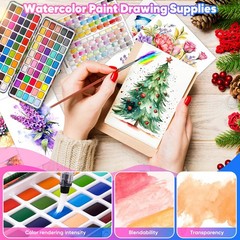 Watercolor Paint Set 100 Colors, Art Supplies Watercolors Kit Travel Water Co…