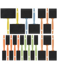 Bates- Foam Paint Brushes, 1 inch, 2 inches, 3 4 Multicolor