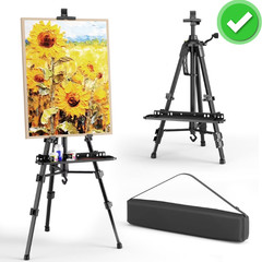 Portable art easels, adjustable art display stands.
