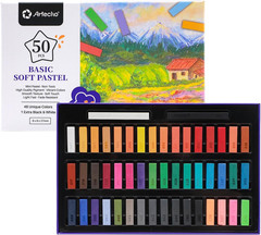 50Pcs Soft Pastels, 48 Colors Including 4 Fluorescent Colors, Extra Free Black &