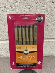Sakura Pigma 30063 Micron Ink Pen Set, Ass’t Colors, 01 .25MM 6CT Set