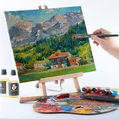 Artist Paint Brush Set of 12 Watercolor Acrylic Gouache Oil Tempera Art Brushes
